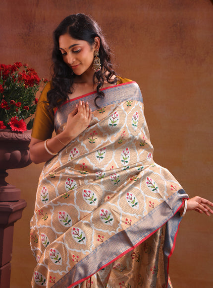 Gold Tissue Zari Kota Saree With Mina Weaves
