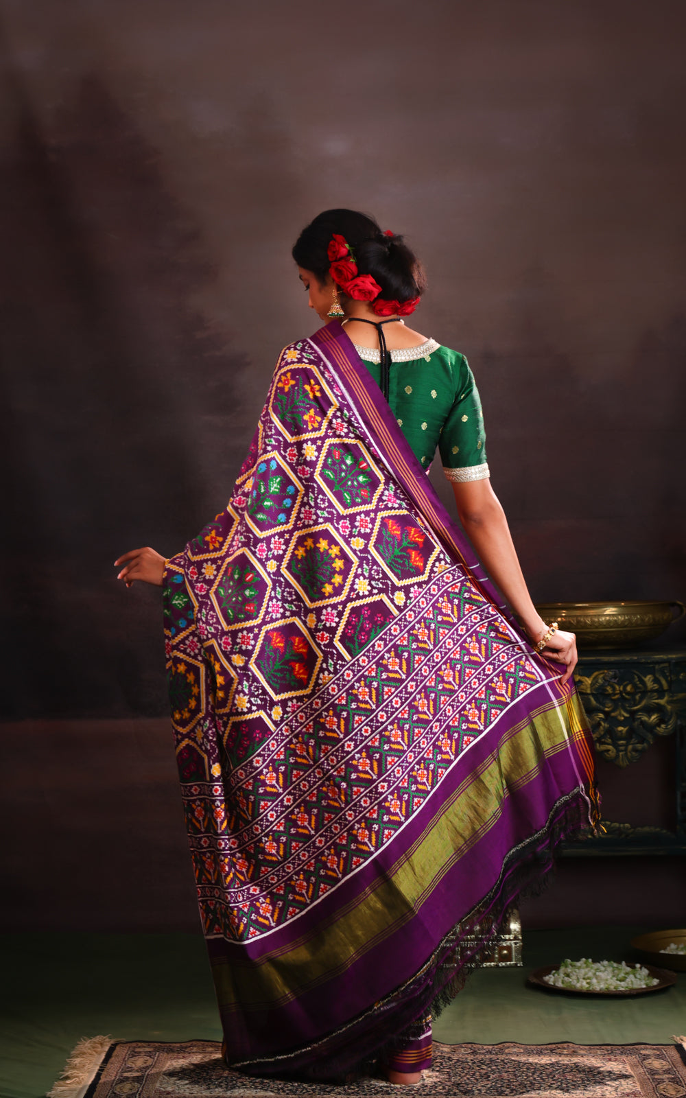 Deep Violet Patan Patola Silk Saree