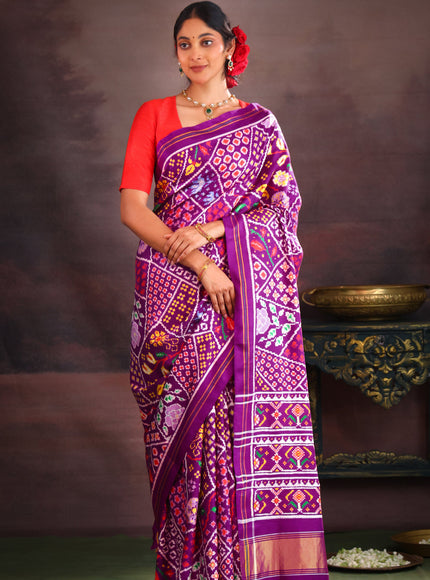 Violet Patan Patola Silk Saree
