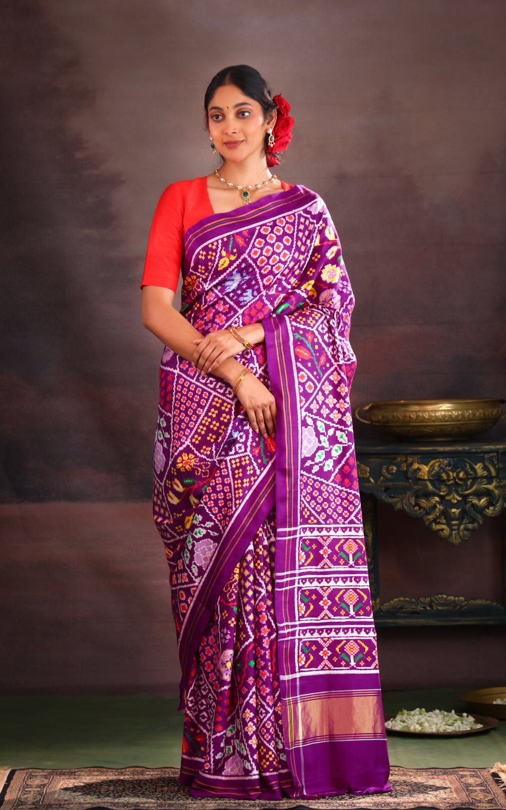 Violet Patan Patola Silk Saree