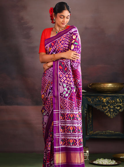 Violet Patan Patola Silk Saree