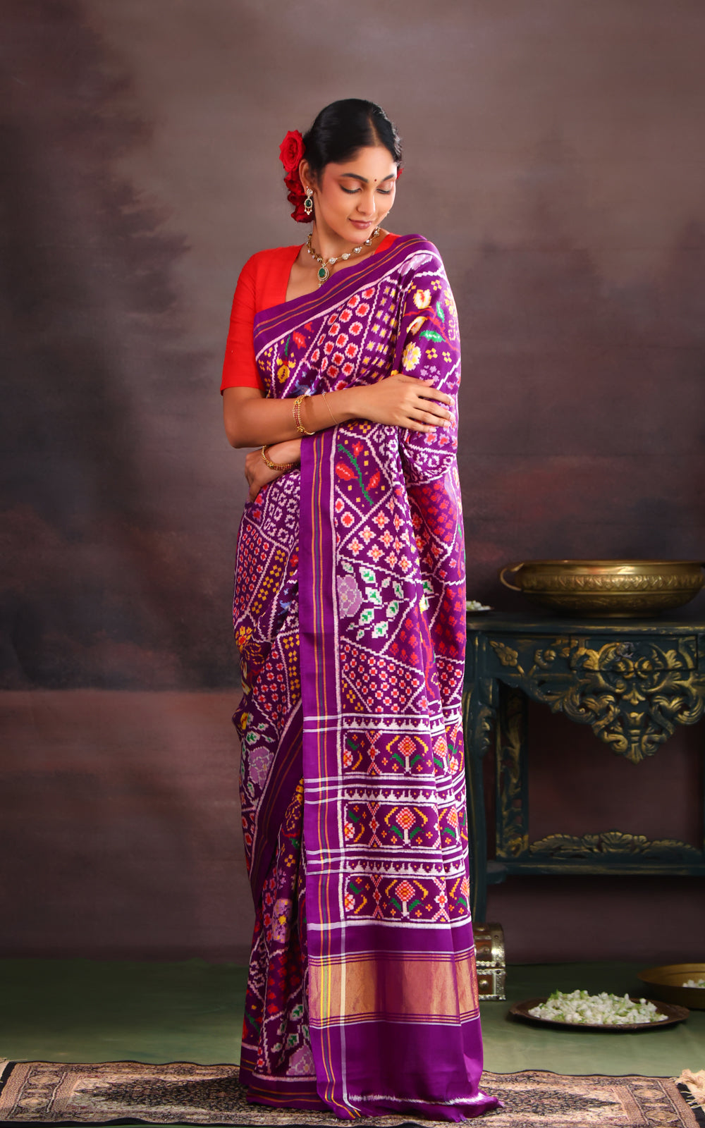 Violet Patan Patola Silk Saree