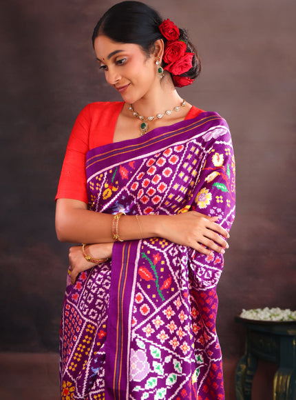 Violet Patan Patola Silk Saree