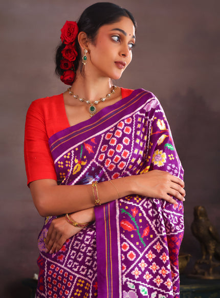Violet Patan Patola Silk Saree