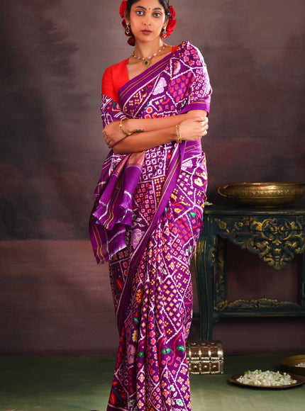 Violet Patan Patola Silk Saree