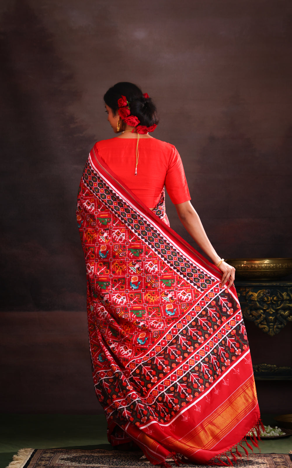 Maroon Patan Patola Silk Saree