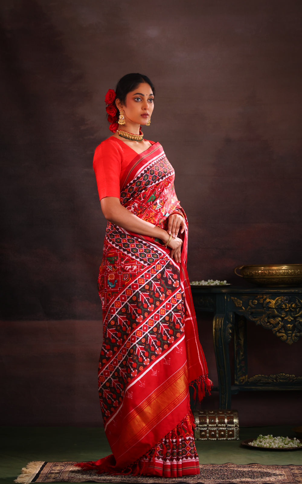 Maroon Patan Patola Silk Saree