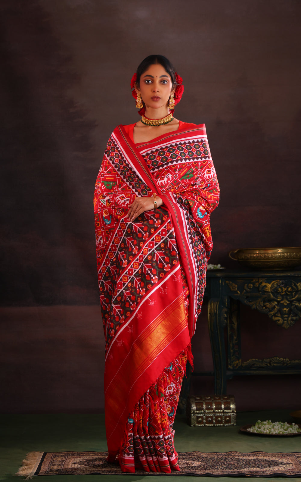 Maroon Patan Patola Silk Saree