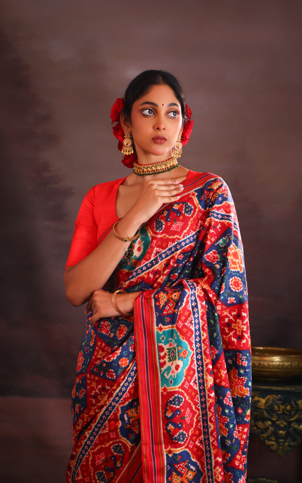 Navy Blue & Maroon Patan Patola Silk Saree