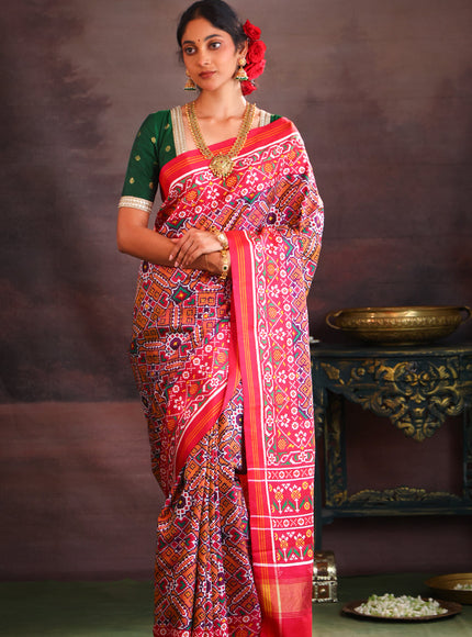 Purple & Pink Patan Patola Silk Saree