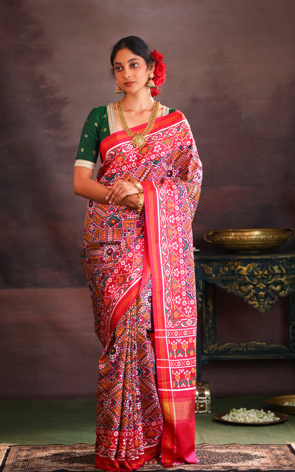 Purple & Pink Patan Patola Silk Saree