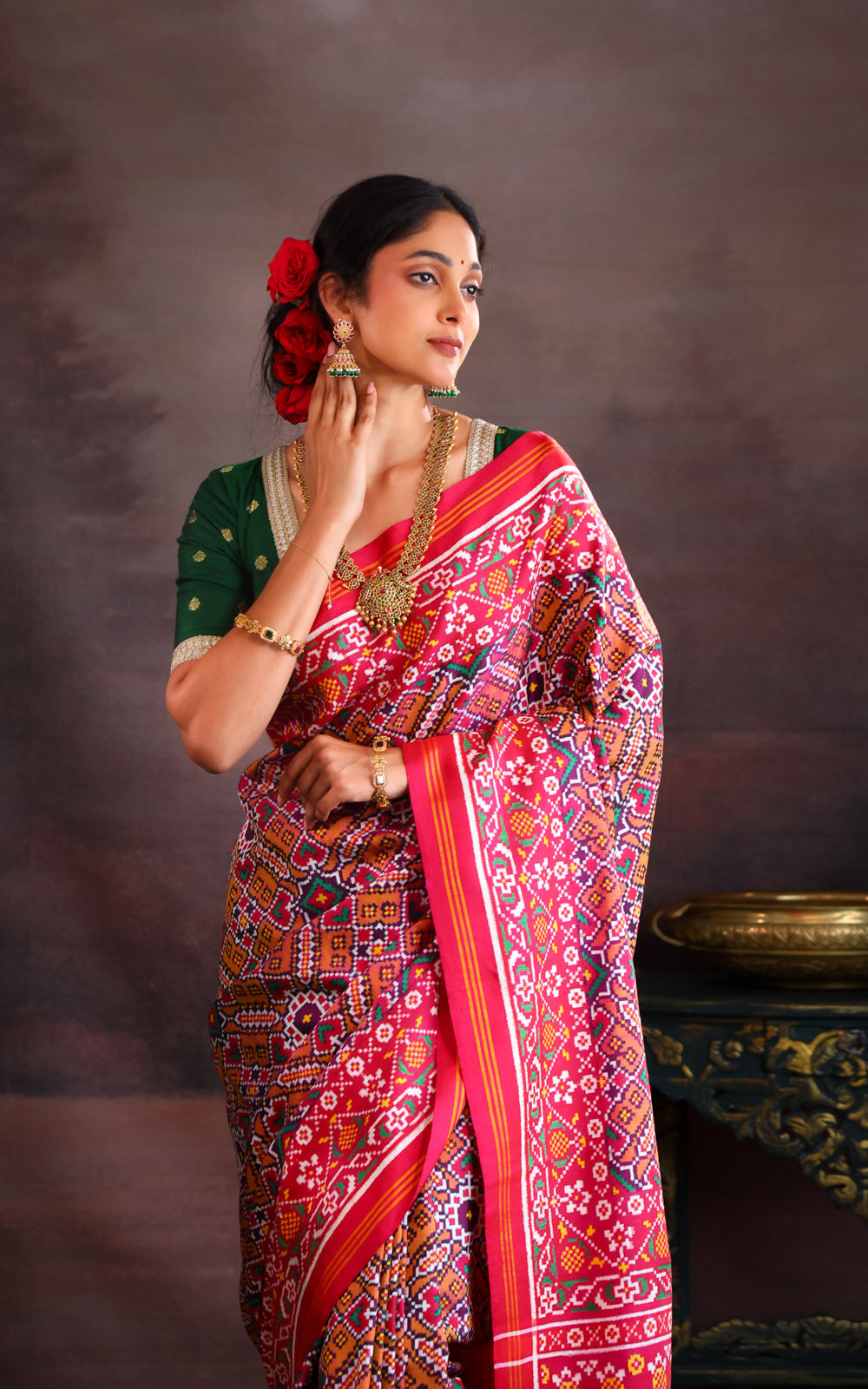 Purple & Pink Patan Patola Silk Saree