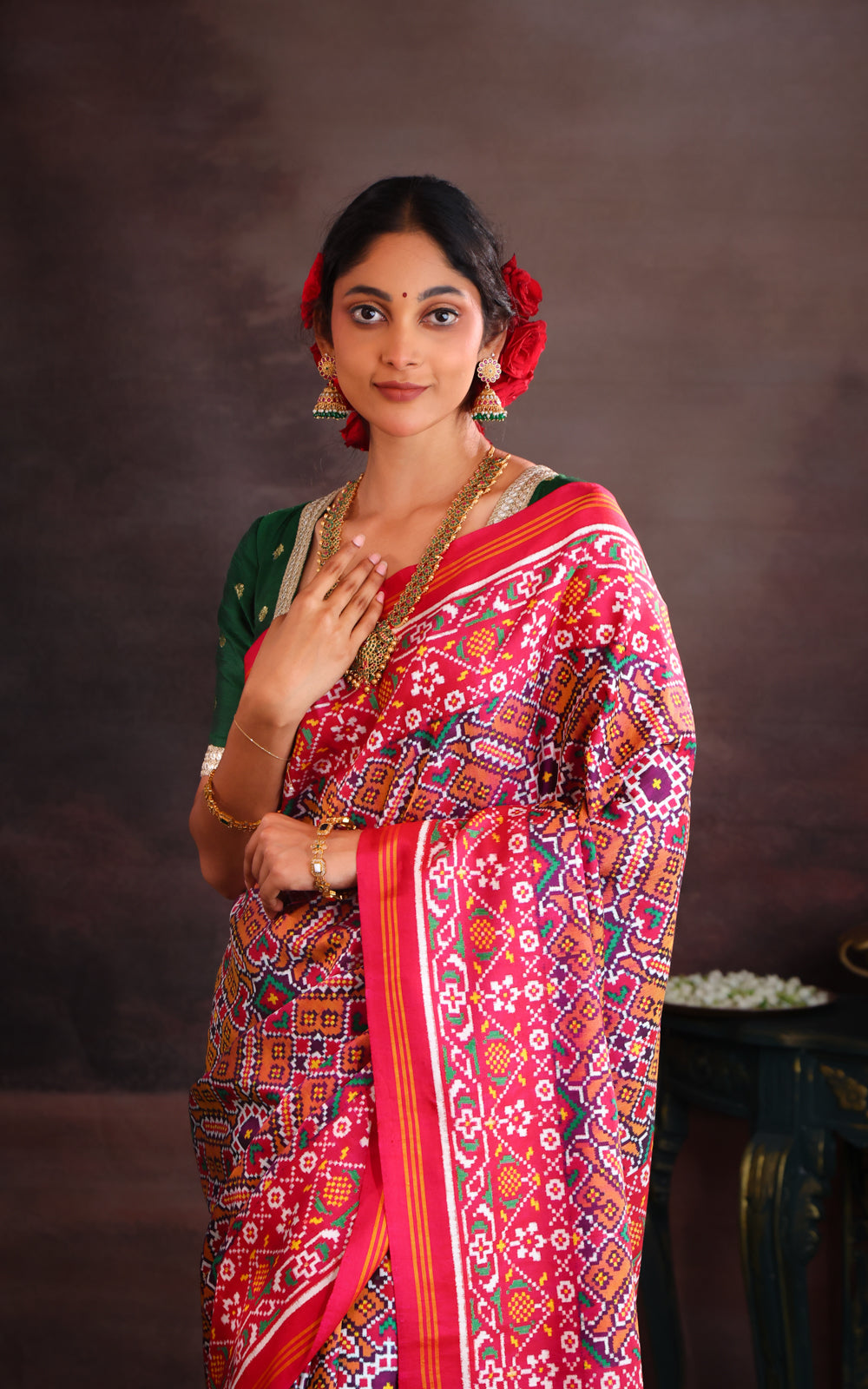Purple & Pink Patan Patola Silk Saree