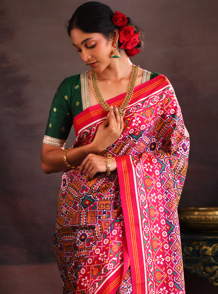 Purple & Pink Patan Patola Silk Saree