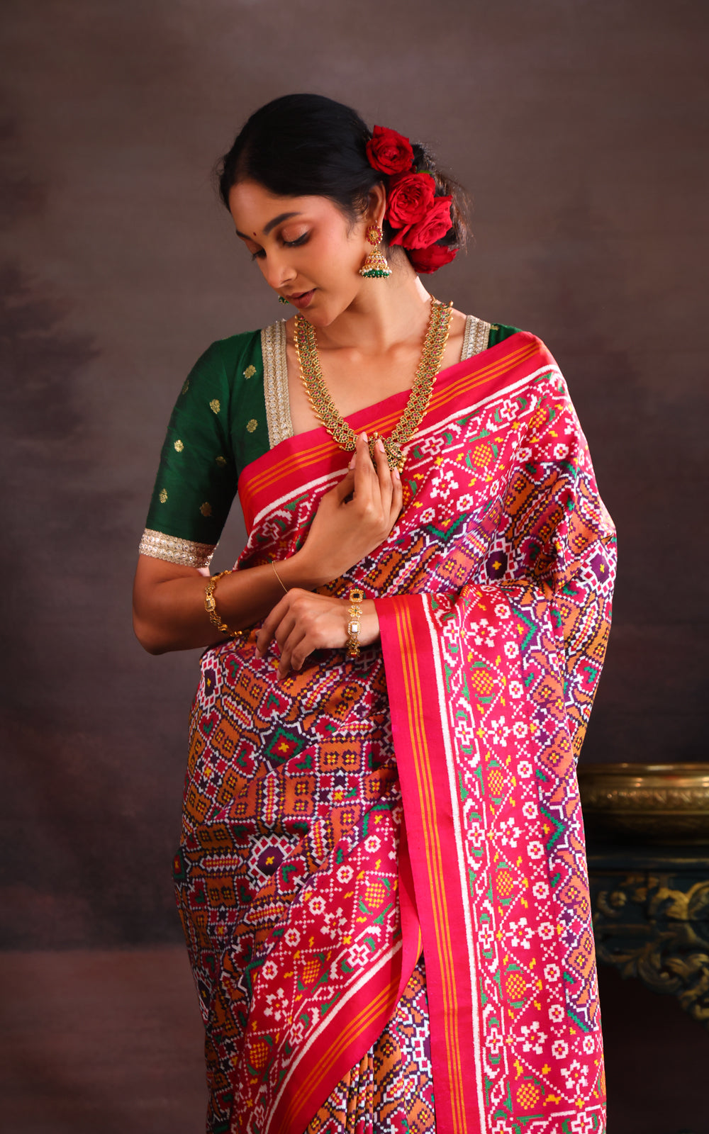 Purple & Pink Patan Patola Silk Saree
