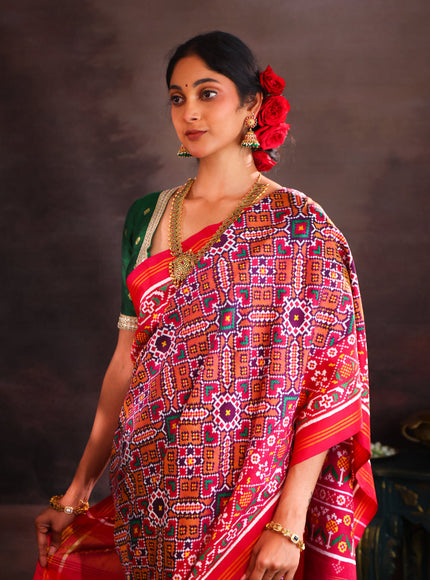 Purple & Pink Patan Patola Silk Saree