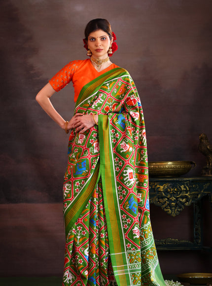 Green Patan Patola Silk Saree