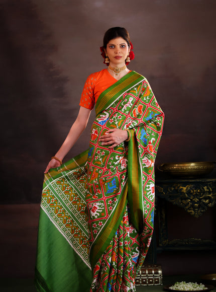 Green Patan Patola Silk Saree