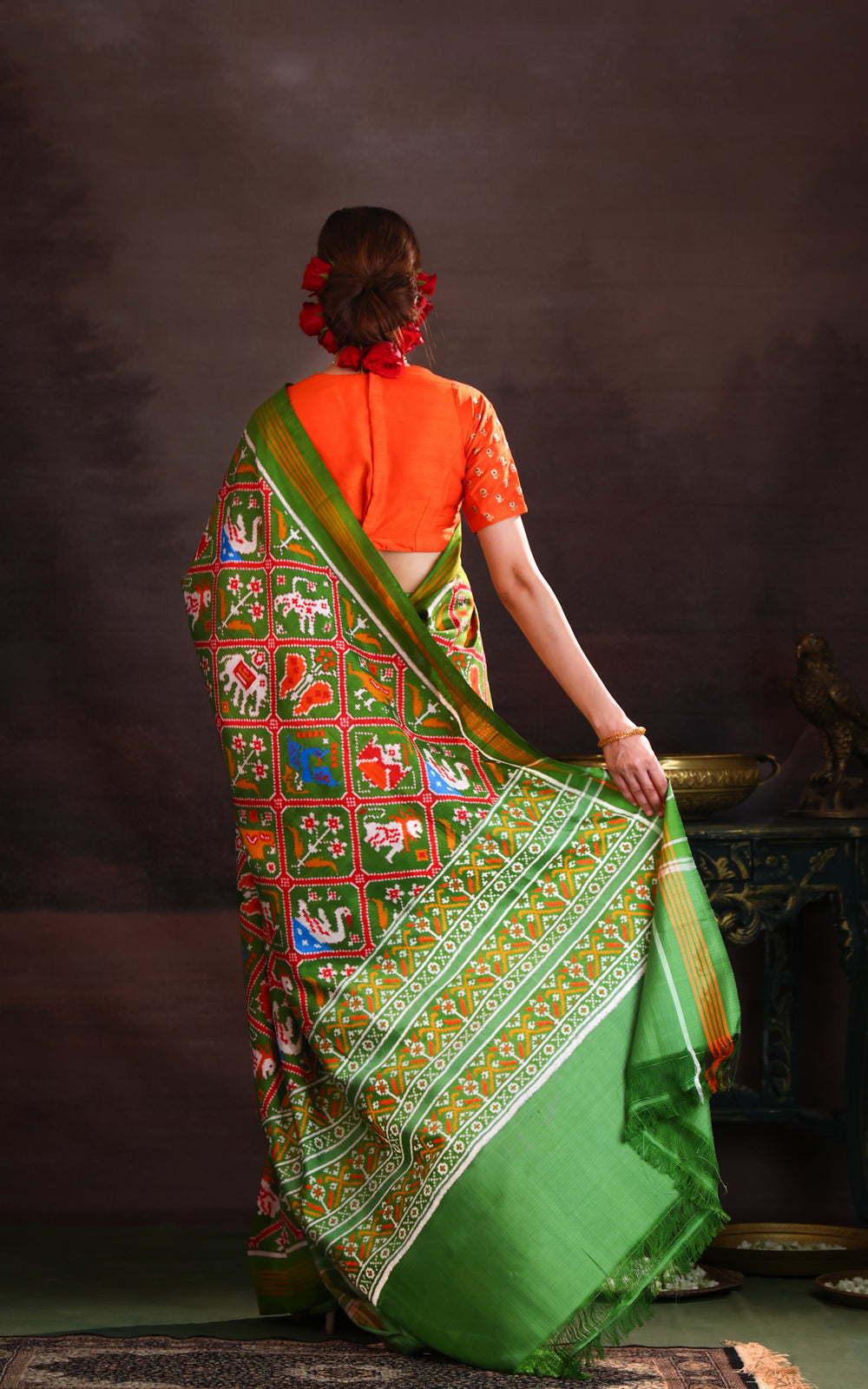 Green Patan Patola Silk Saree