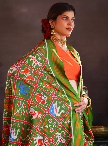 Green Patan Patola Silk Saree