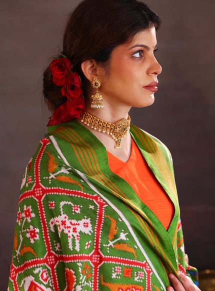 Green Patan Patola Silk Saree