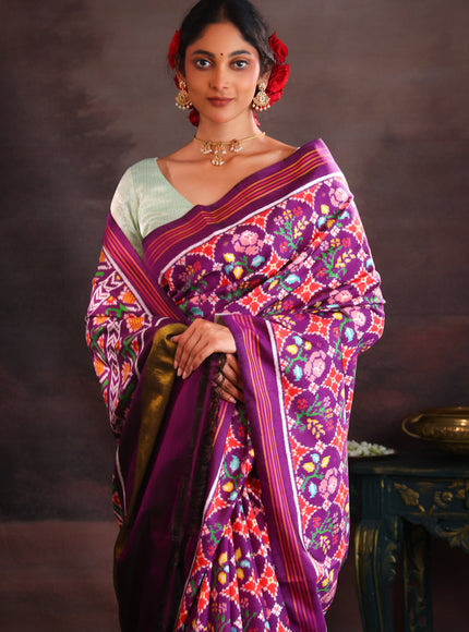 Violet Patan Patola Silk Saree
