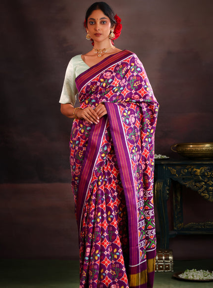 Violet Patan Patola Silk Saree