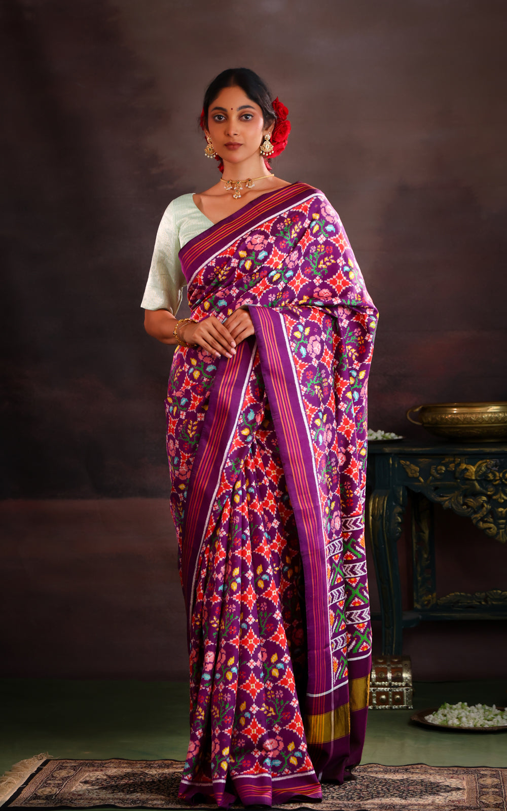 Violet Patan Patola Silk Saree