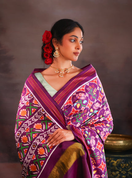 Violet Patan Patola Silk Saree