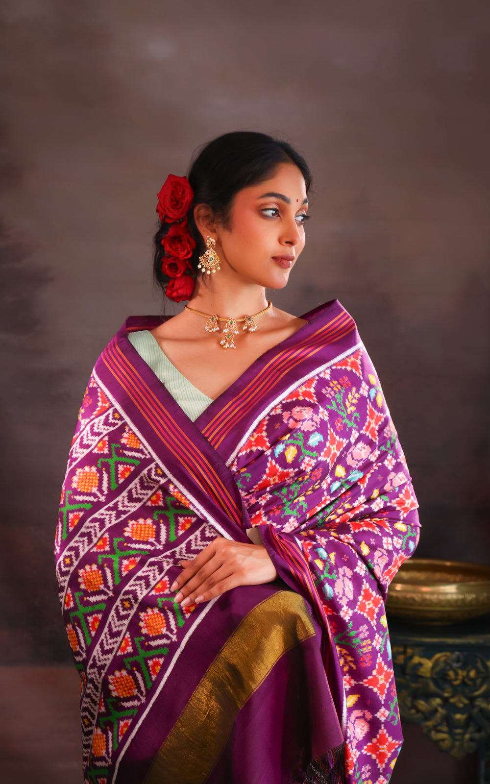 Violet Patan Patola Silk Saree