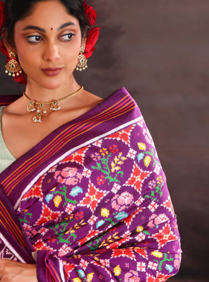 Violet Patan Patola Silk Saree