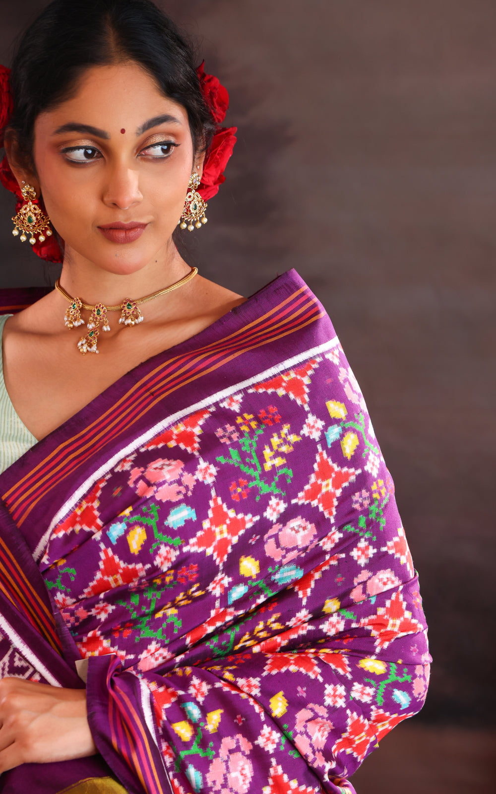 Violet Patan Patola Silk Saree