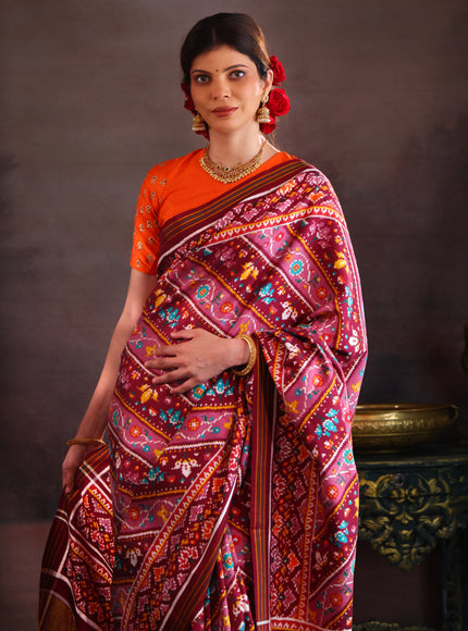 Mauve Pink Patan Patola Silk Saree