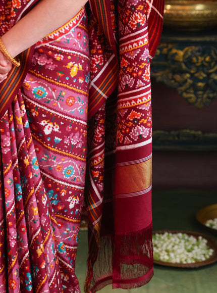 Mauve Pink Patan Patola Silk Saree
