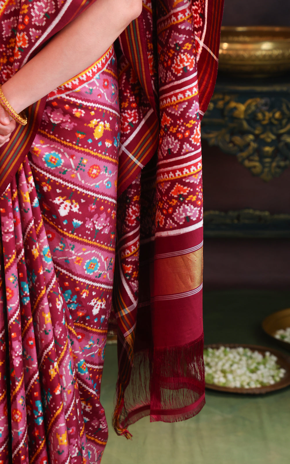 Mauve Pink Patan Patola Silk Saree