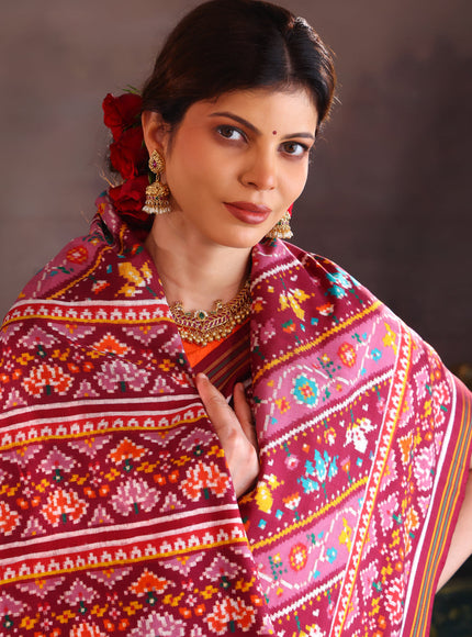 Mauve Pink Patan Patola Silk Saree