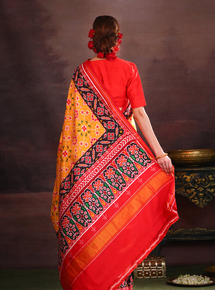 Yellow & Maroon Patan Patola Silk Saree