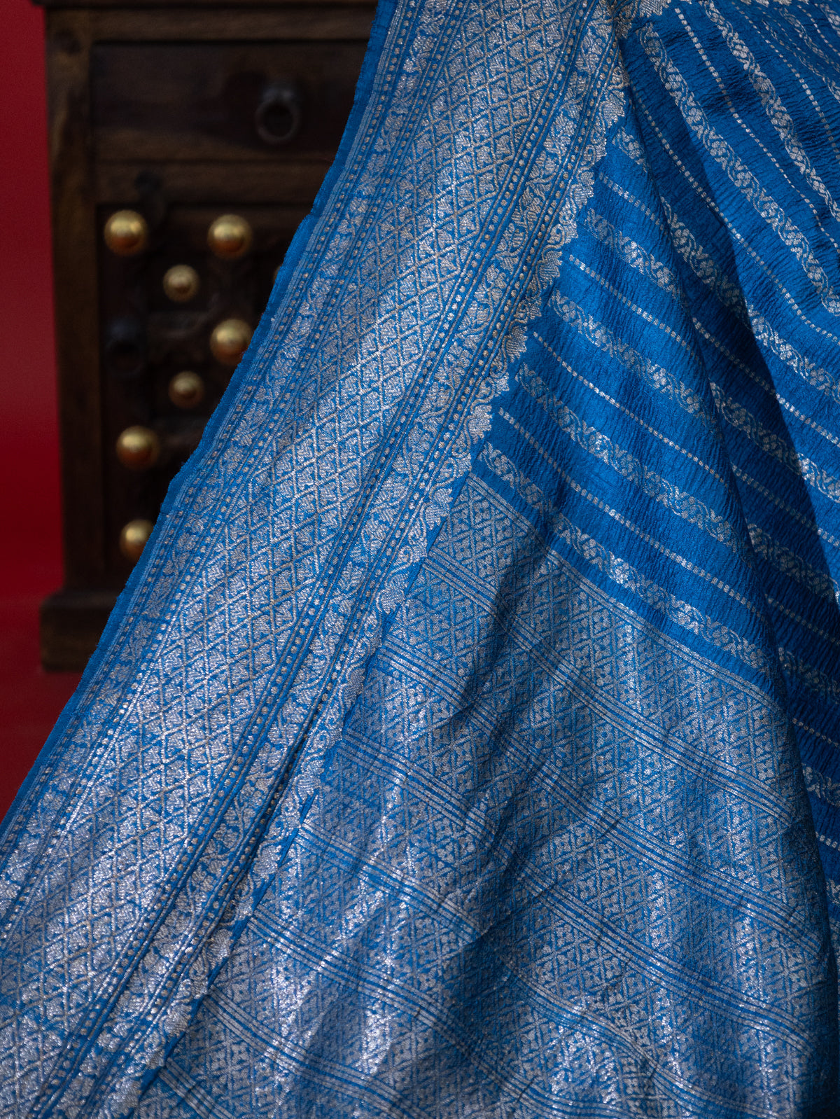 Cs Blue & Yellow Banarasi Raw Silk Saree