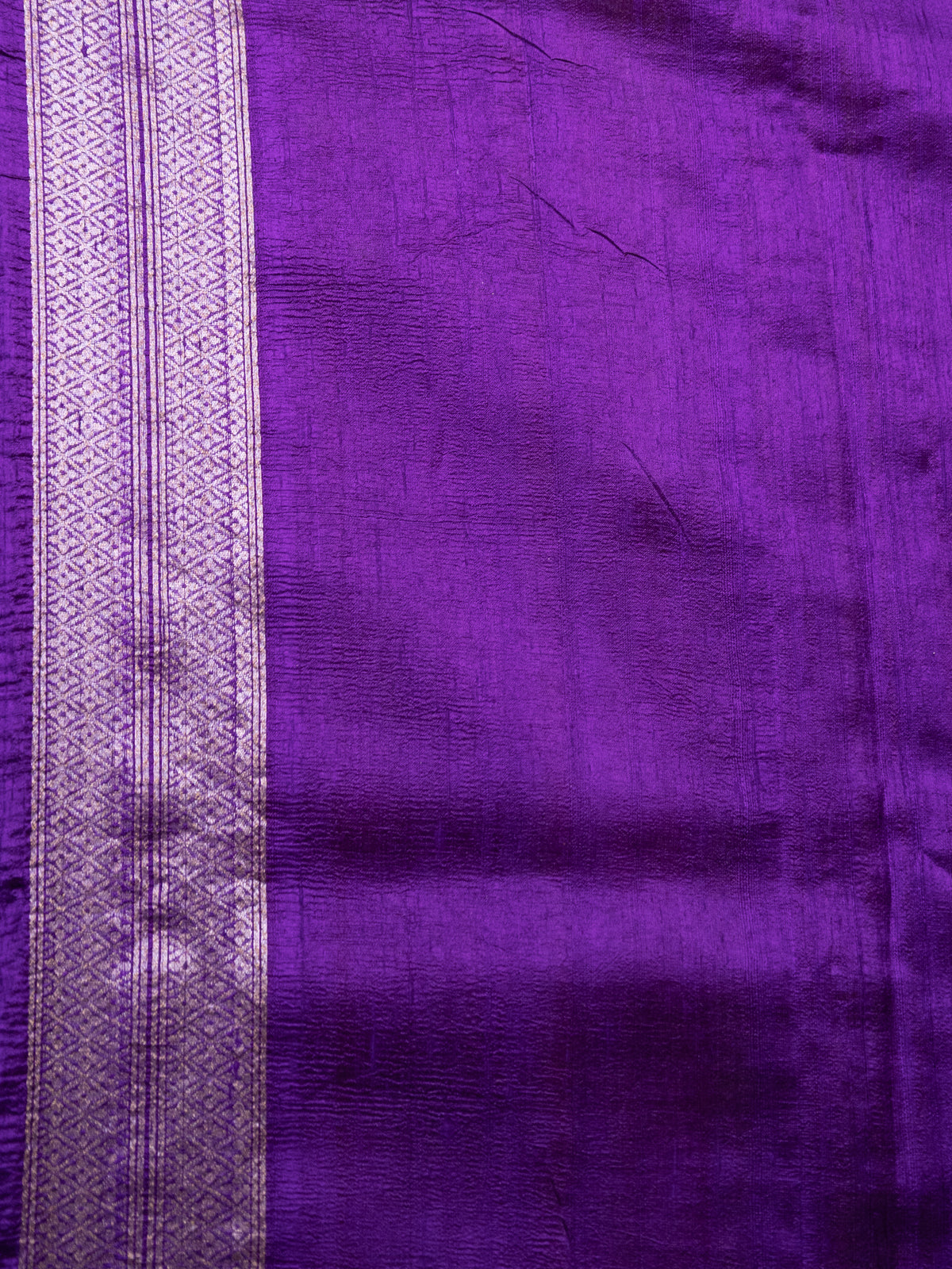 Orange & Violet Banarasi Raw Silk Saree