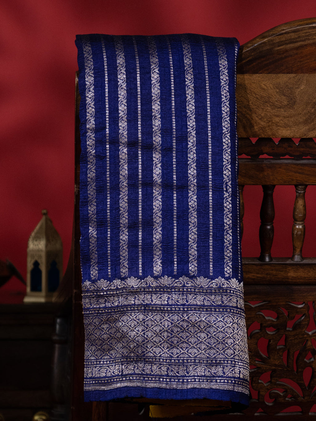 Blue & Yellow Banarasi Raw Silk Saree