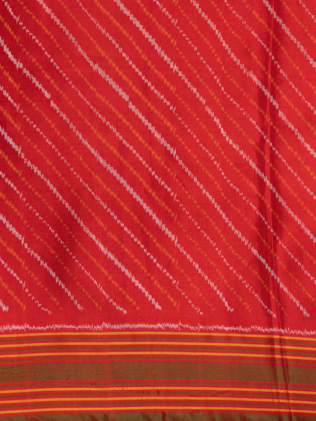 Off White & Red Patan Patola Silk Saree With Petit Point Embroidery