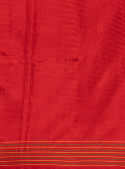 Deep Violet & Red Patan Patola Silk Saree With Petit Point Embroidery
