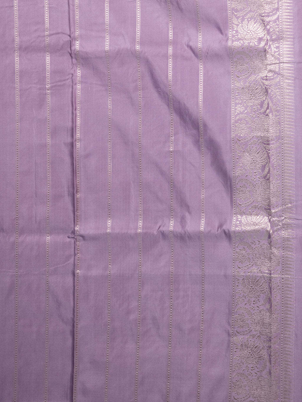 Lavender Banarasi Silk Saree With Convent Embroidery