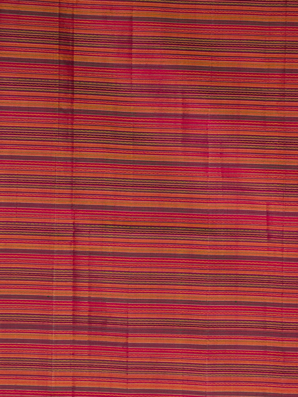 Mehendi Green Pure Kanchipuram Silk Multi Colour Stripes With Convent Embroidery