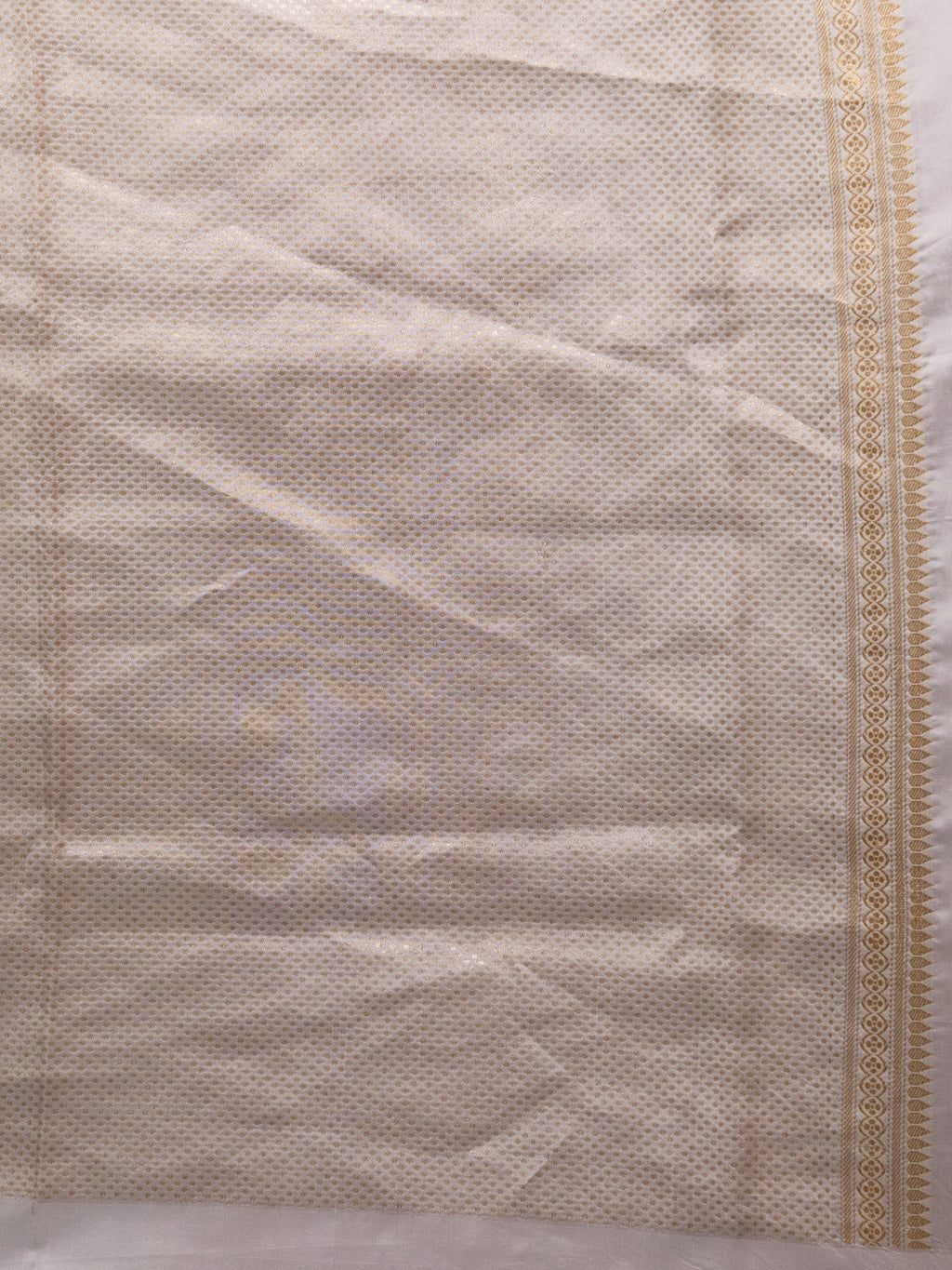 Peach Pink & Off White Organza Silk Saree With Petit Point Embroidery