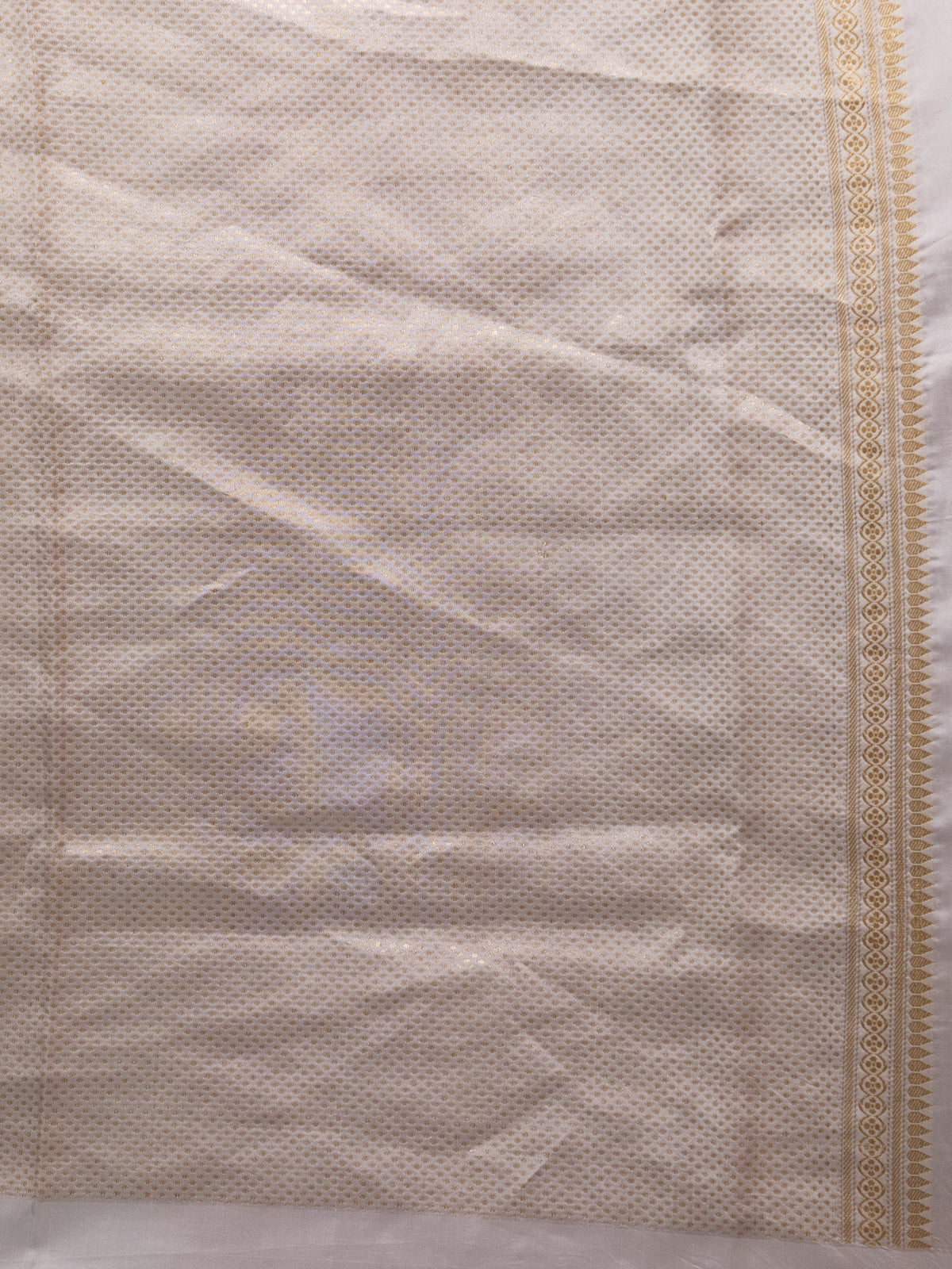 Peach Pink & Off White Organza Silk Saree With Petit Point Embroidery