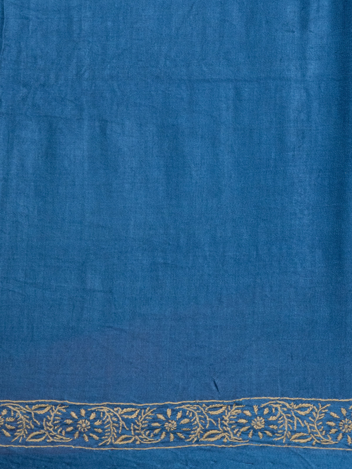 Blue Gajji Silk With Tie & Dye Buttas And Kutch Embroidery