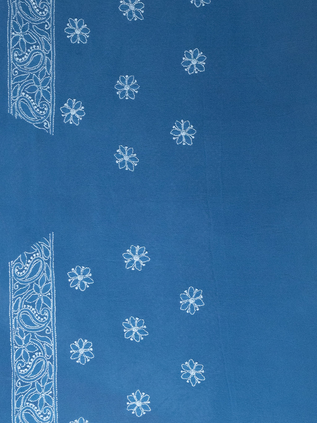 Blue Banarasi Georgette Saree With Bandhej