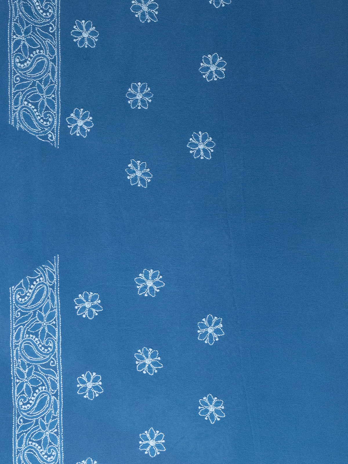 Blue Banarasi Georgette Saree With Bandhej