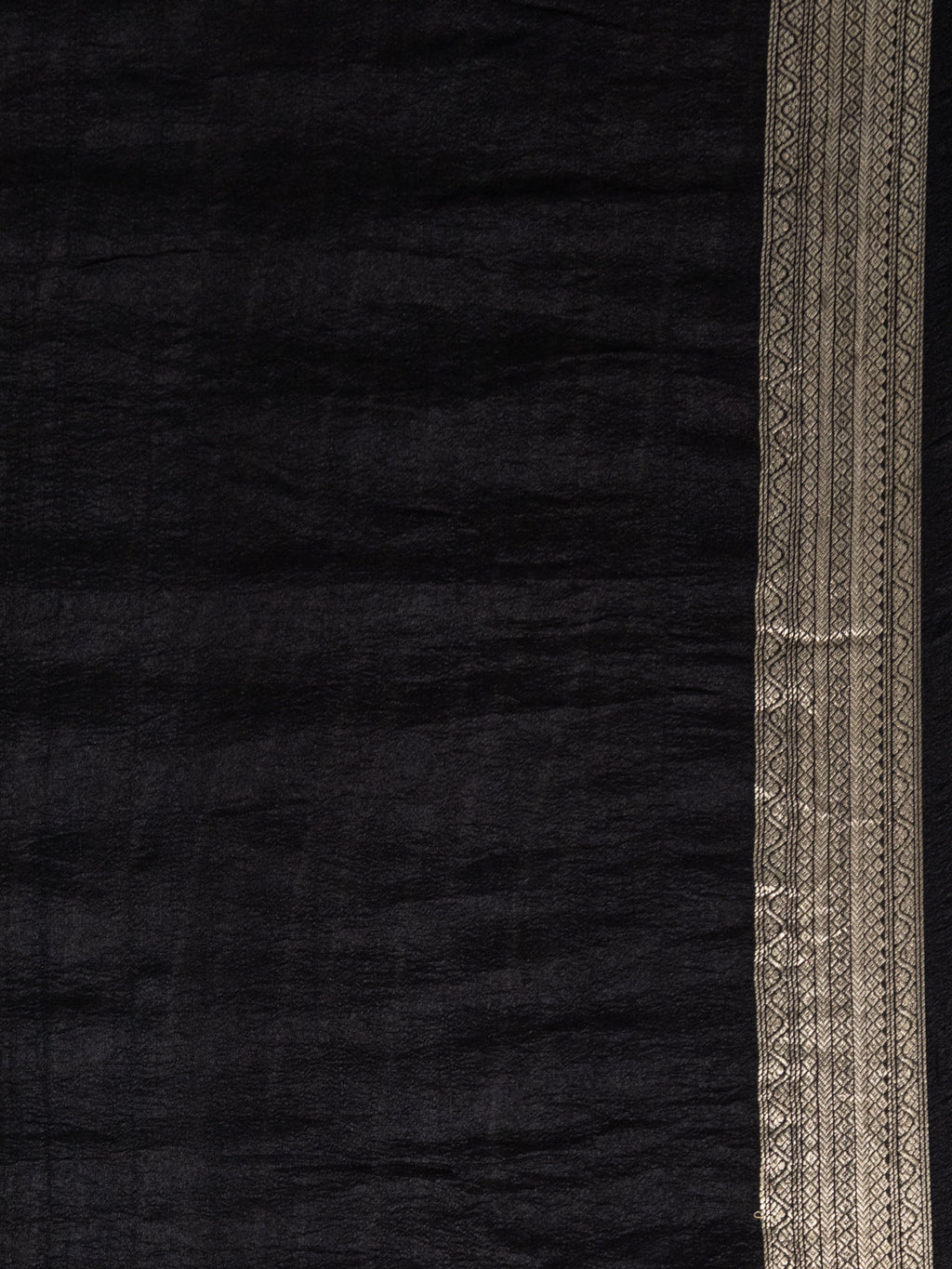 Elephant Grey & Black Tussar Silk Saree With Shibori Style